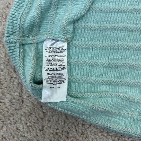 Ann Taylor Sweater Womens Large Gold Stripe Pullover Career Metallic Ladies - Picture 8 of 8